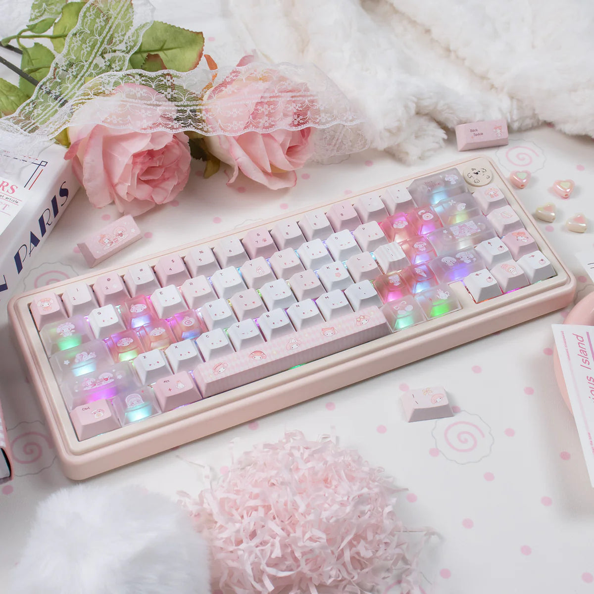URE Pink Melody PBT Keycap Set