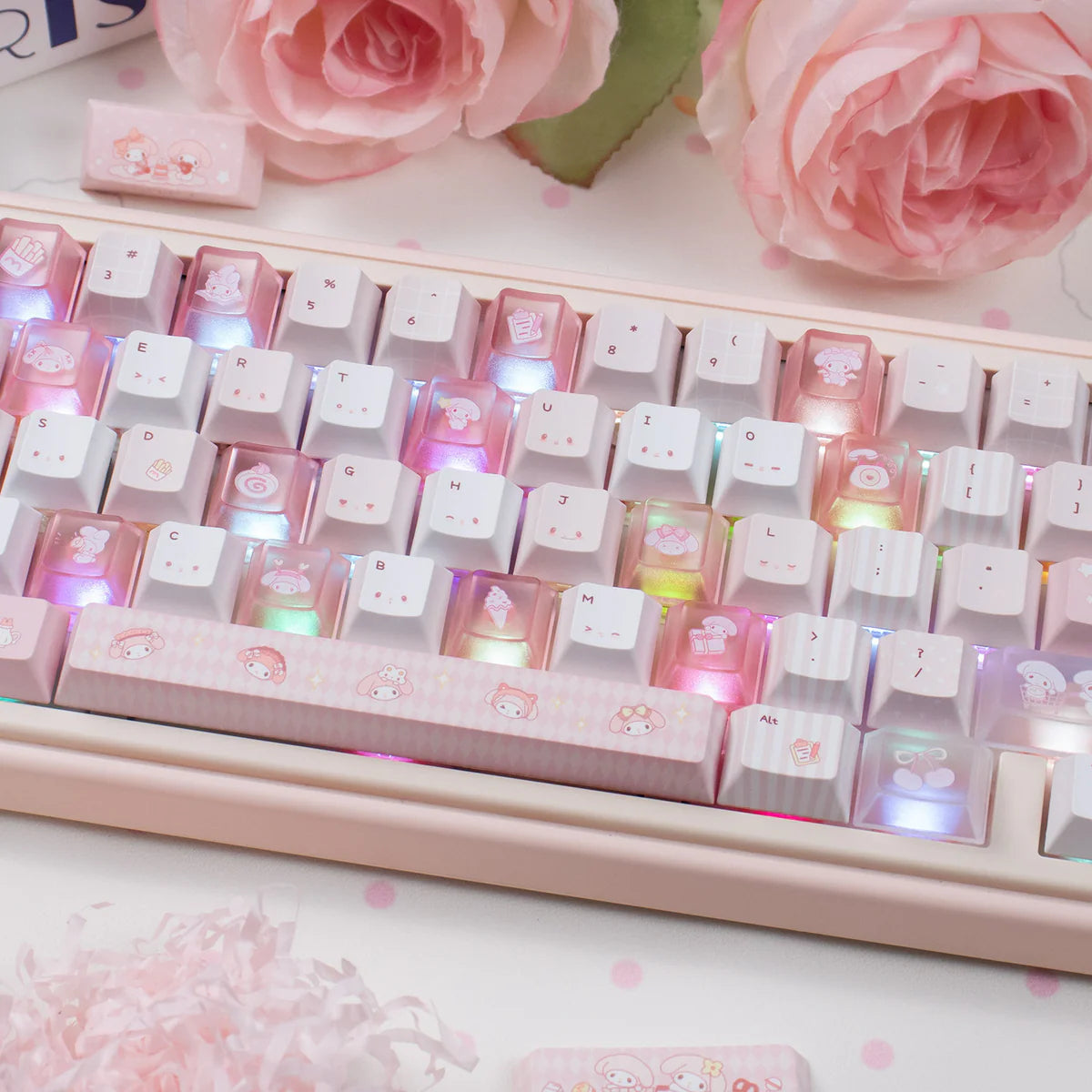 URE Pink Melody PBT Keycap Set