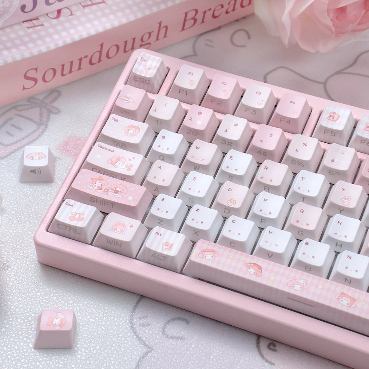 URE Pink Melody PBT Keycap Set