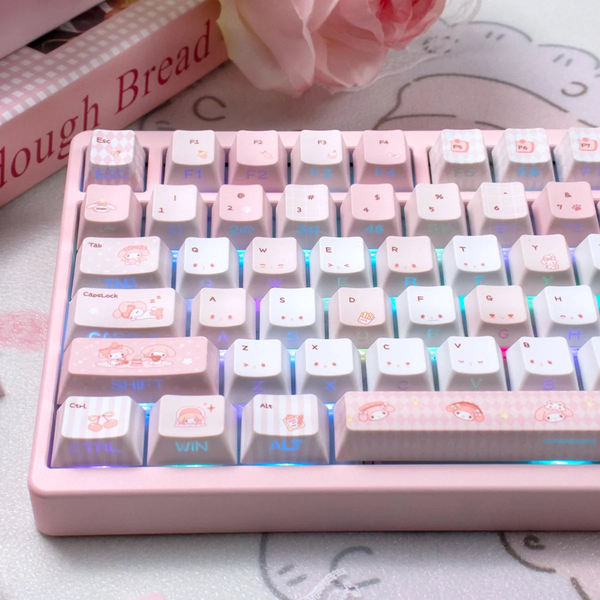 URE Pink Melody PBT Keycap Set