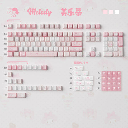URE Pink Melody PBT Keycap Set