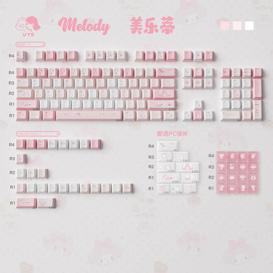 URE Pink Melody PBT Keycap Set