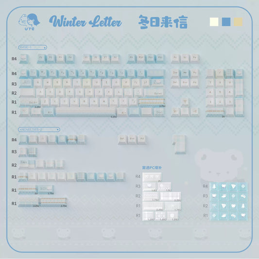 U're Lab Winter Letter Theme PBT Keycaps